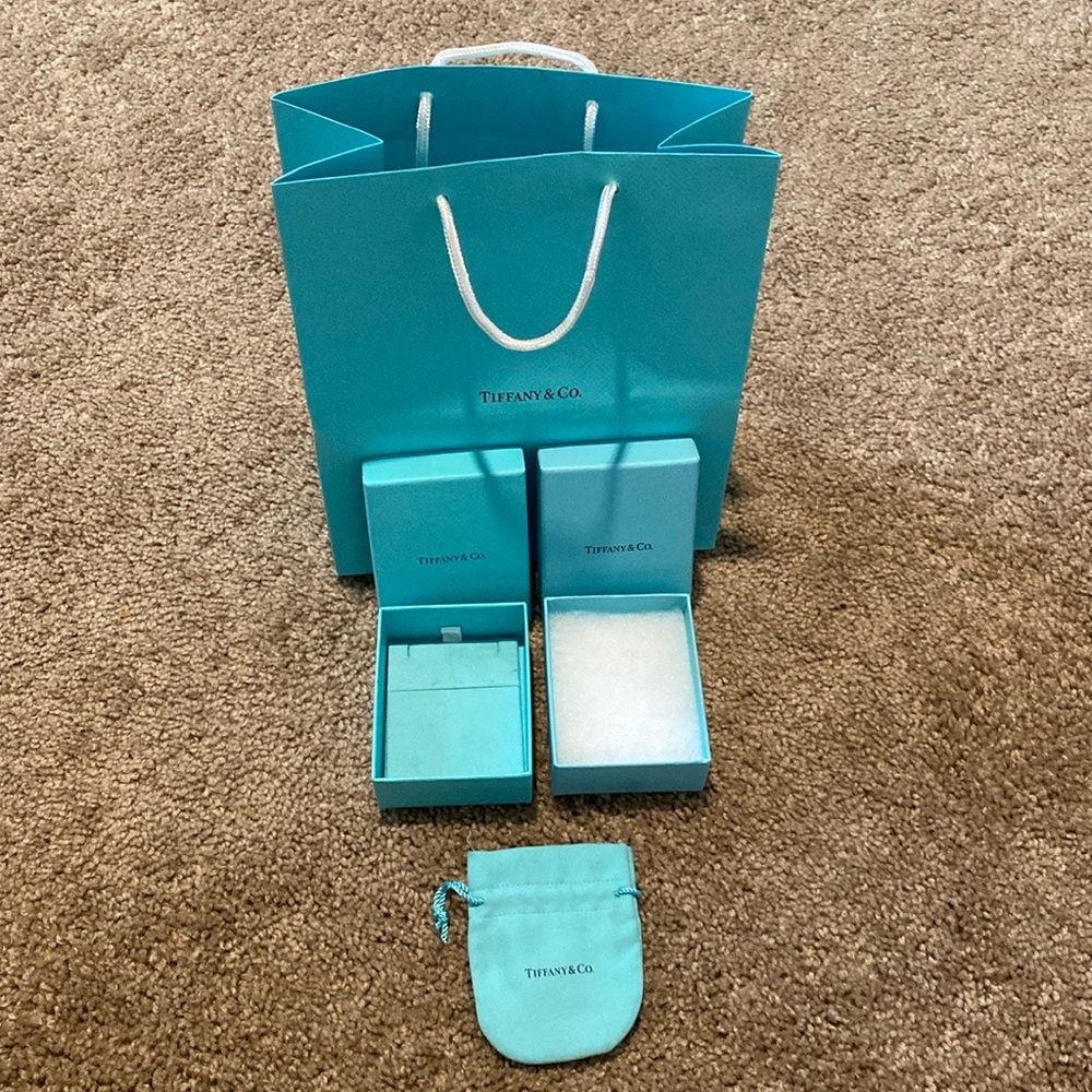 Tiffany & Co. Boxes (2), Bag and handle package bundle.
